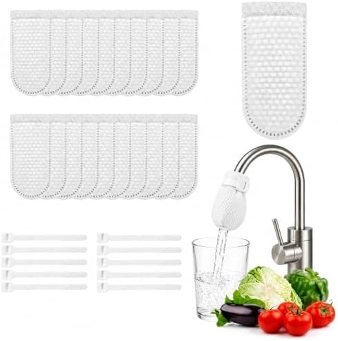 50PCS High Density Faucet Filter Cotton Bag, Universal Anti‑Splash Tap Water Filter Bag with Sediment Barrier, Fine Fiber Mesh Purifier for Kitchen Bathroom Sink Faucets by Unknown
