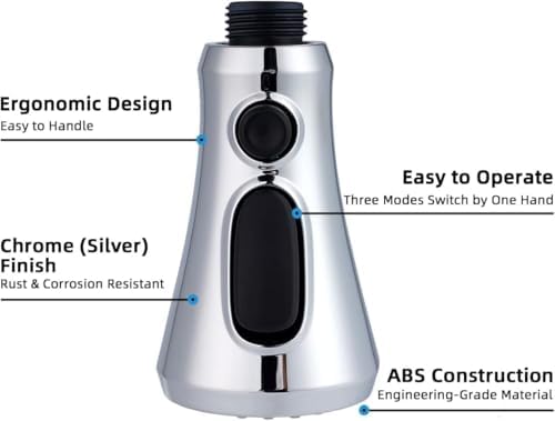 Hibbent Pull Down Spray Head for Kitchen Faucet, 3-Function Spray Nozzle - Image 5