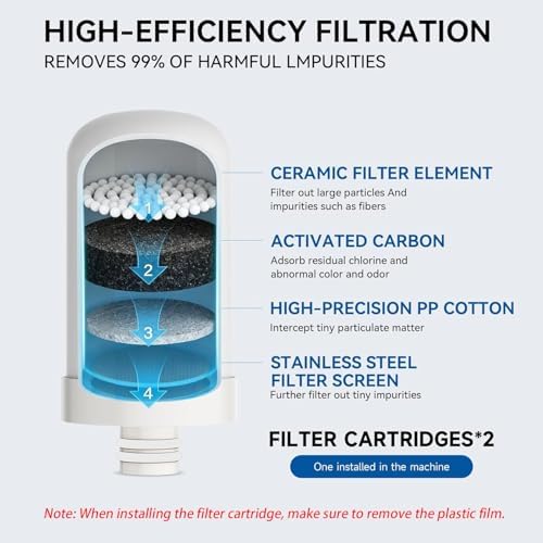 Water Filter for Sink Faucet, 304 Stainless Steel Water Purifier for Kitchen Sink, Reduces PFAS, Lead, Chlorine & Microplastics, 350 Gallons Long-Lasting for Kitchen & Bathroom, 2 Filters - Image 6