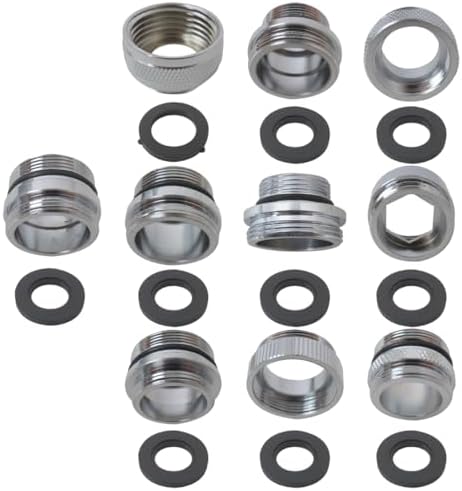 11 Pieces Faucet Adapter Kit Male Female Sink Faucet Adapter Kitchen Sink Brass Aerator Adapters Suitable for Connecting Removable Sink Aerator Faucets - Image 2