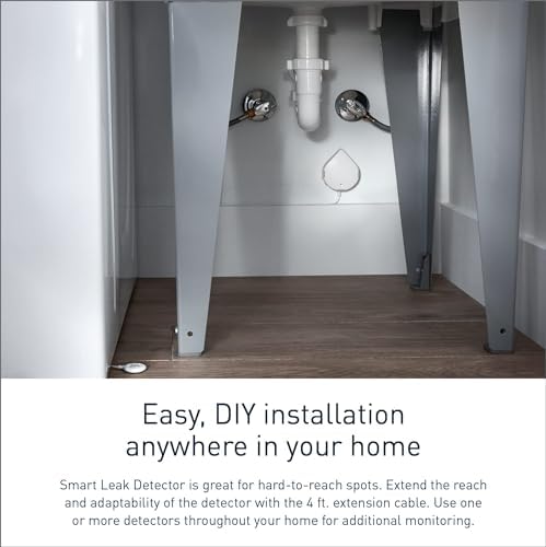 Moen Flo Smart Water Leak Detector, White, 4-Pack 920-005 + 2-Pack 6-Foot Leak Sensing Cable - Image 6