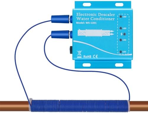 Electronic Water Descaler System, Whole House Water Softener Alternative, No Salt, Limescale Prevention (Blue) by Beyprern