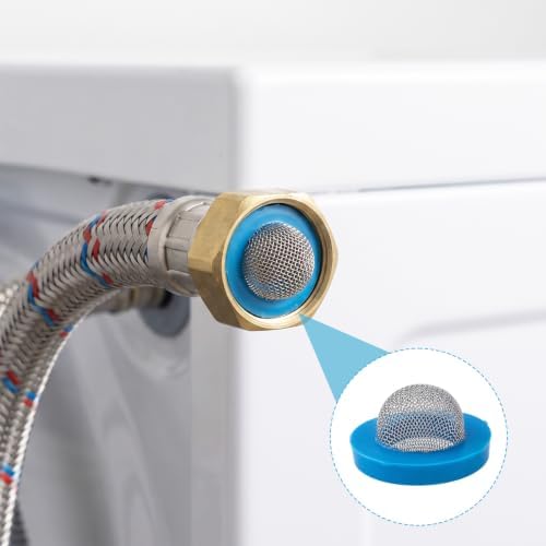 PAGOW 5 Pcs Hose Filter Washers, Stainless Steel Hose Screen Inlet Hose Coupling with Strainer, Fittings for 3/4'' Garden Hose Connector & 5/8" Washing Machine - Image 4