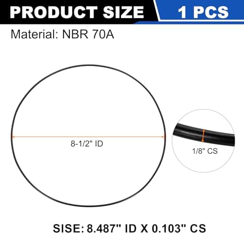 uxcell 1Pcs AS-173 NBR 70A O-Rings 8-1/2"ID x 3/32"CS/8.487"ID x 0.103"CS - Image 2