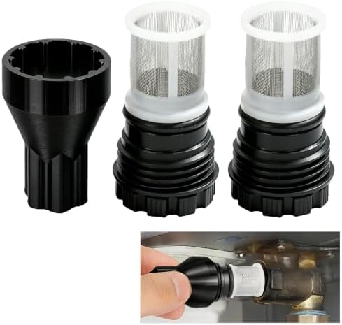 3-in-1 Filter Removal Tool & 2 Inlet Filters Kit Compatible with Rinnai Water Heaters, Works with Power Drivers, Wrenches or Hand Grip for Easy Maintenance by Brolena
