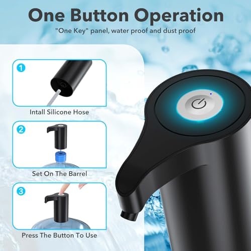 5 Gallon Automatic Drinking Portable Water Dispenser - Universal Electric Water Bottle Pump, USB Rechargeable, with 2 Silicone, for Home & Camping - Image 3