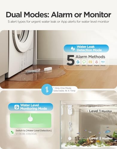 GoveeLife Smart Water Leak Detector 1s with 4.92 ft Cable, 3 Pack - Image 3
