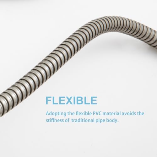 OFFO Shower Hose, Brushed Nickel 48 in Kink Free Stainless Steel Shower Hose Attachment Electroplating Handheld Shower Head Hose Flex Hoses Extension with Brass Insert & Nut for Pet Bathing Cleaning - Image 4