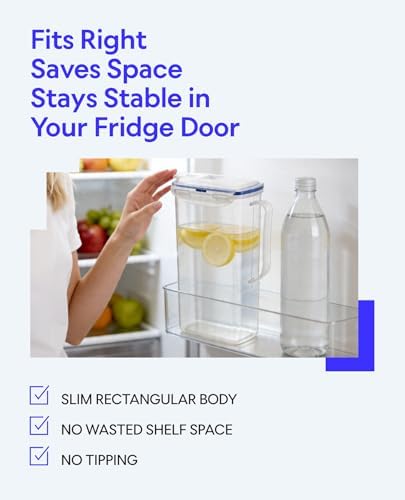 LocknLock Aqua Fridge Door Water Jug | Clear Pitcher | BPA Free Plastic Pitcher with Lid | 2 Quart Pitcher with Lid for Water, Juice, Tea & More Beverages, Green - Image 3