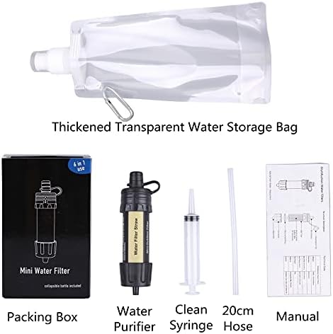 Outdoor Mini Water Filter,100000 Gallons Camping Water Filter,0.01μm Backpacking Water Filter for Hiking Emergency Wilderness Expedition - Image 5
