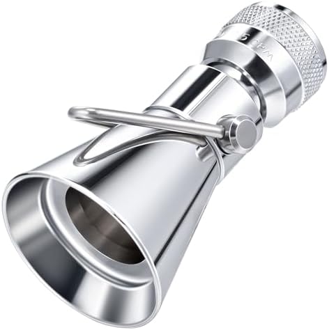Enhon 2 Setting Pivoting Single Spray Shower Head with Shut Off Valve, Replacement for 52650-PK Compatible with Delta Shower, 2.5 GPM Brass Water Saving Shower Head 1 5/8" Diameter Spray Face(1 Pack) by Clickhere
