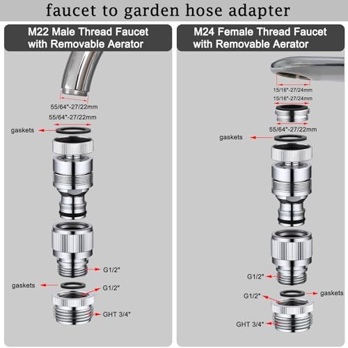 Kitchen Sink Faucet Quick Connector, Faucet to Garden Hose Adapter - Image 4