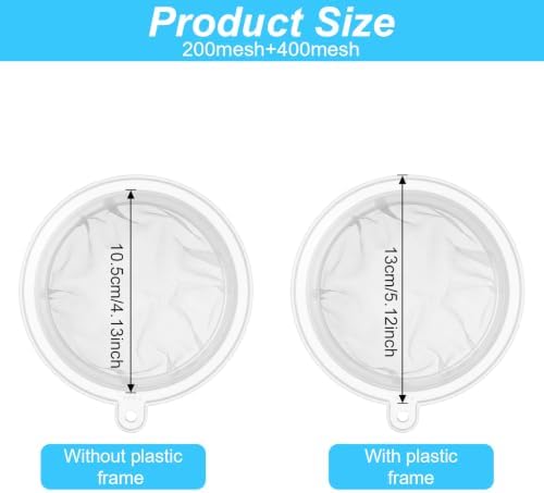 SHENLIU 2 Pack Ultra Fine Mesh Strainer, 200 & 400 Mesh Plastic Strainers - Image 3