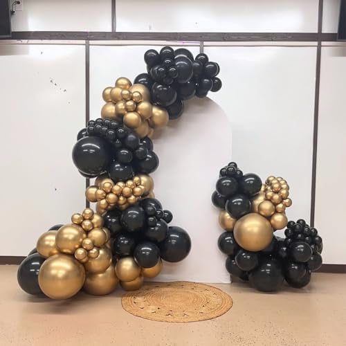 Black and Gold Balloon Arch Kit,129Pcs Gold and Black Balloons - Image 7