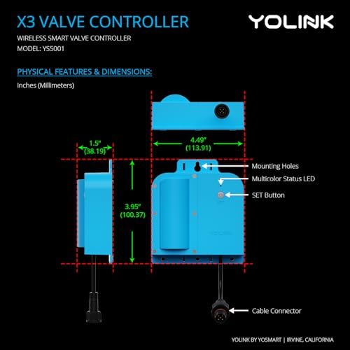 YoLink Water Shutoff Kit: 1.5" Stainless Ball Valve + X3 Valve Controller - Image 3