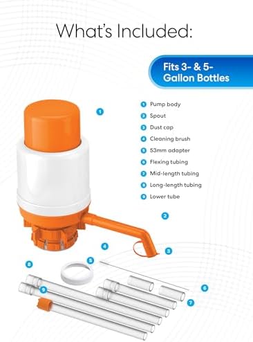 Brio Universal Manual Drinking Water Pump (Orange) - Image 4