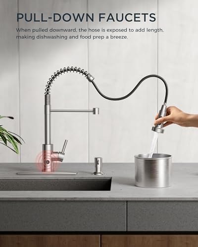 FORIOUS Touchless Kitchen Faucet, Hands-Free, Single Handle, Brushed Nickel - Image 2