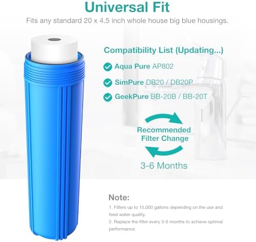 SimPure 5 Micron 20" x 4.5" Whole House Sediment Water Filter Cartridge - Image 6