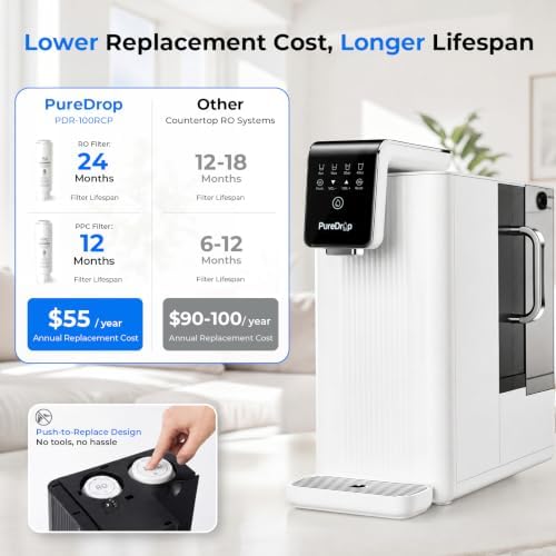 PureDrop PDR-100RCP Countertop RO Water Filter with Auto-Fill Pitcher - Image 6