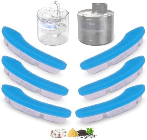 Cat Water Fountain Filter Replacement Upgrade Cat Fountain Filter Arc-Shaped Safe Washable Animal Water Fountain Filters with 4 Filtration System for HAPUP Dog Kitty Spout Cat Fountain by HAPUP