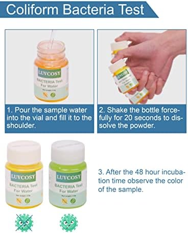 LUVCOSY 4 Bottles Coliform Bacteria Water Test Kit, E coli Water Test Kit, 48 Hours Well Water Test Kit, Easy Home Water Bacteria Test Kit for Drinking Water, Tap, Well, Pool, Pond, Lake - Image 4