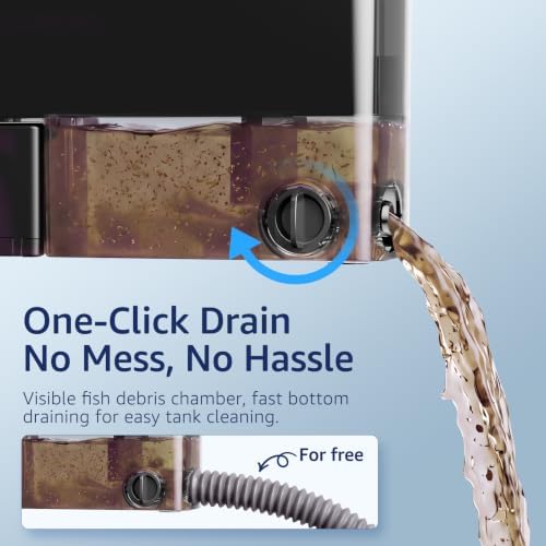 Veehoo Hang on Back Aquarium Filter with One-Touch Drain for Tank 3-10 Gal - Image 2