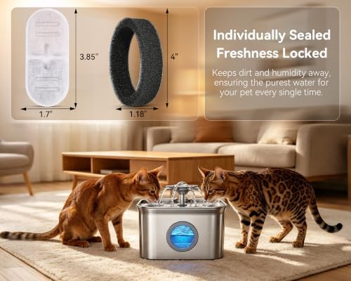 24 Pcs Filter Compatible with FEELNEEDY 99oz/2.8L Cat Water Fountain FN-W22 - Image 5