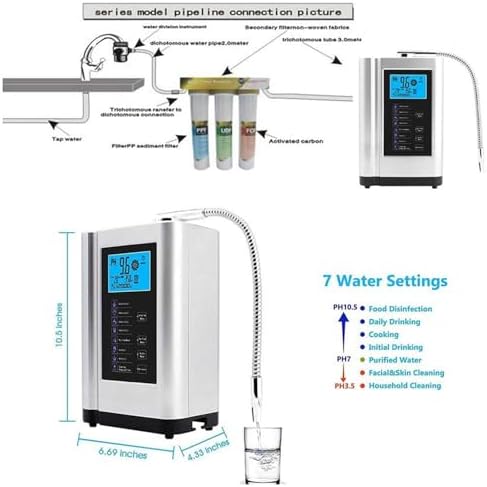 Water Ionizer and Water Purifier Machine,Best Home Alkaline Water Filtration System,PH 3.5-10.5 Alkaline Acid Water Machine, 7 Water Settings,Auto-Cleaning,Intelligent Voice,White - Image 7