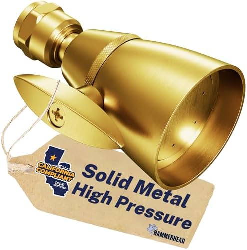 HammerHead Metal High Pressure Shower Heads 2 Inch Flow Boosting Showerhead by HammerHeadShowers
