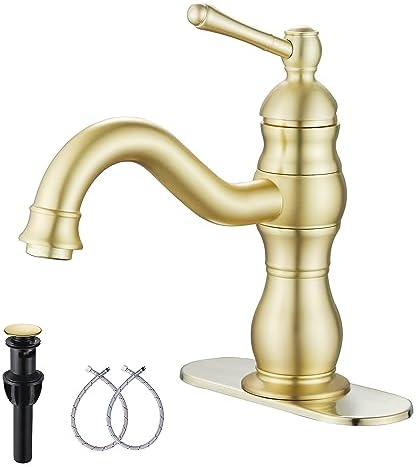 Bathroom Faucet Brushed Gold Single Handle One Hole by GGStudy