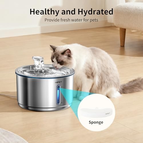 NPET Replacement Filters for WF210plus Stainless Steel Pet Water Fountain(8pcs) - Image 2
