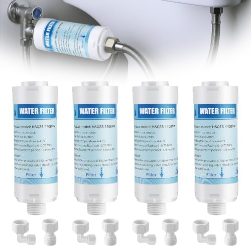 4 Pack Bidet Water Filter and Adapter for Electric Bidet Toilet Seats by Anglechic