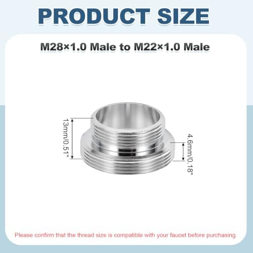 uxcell Faucet Aerator Adapter,M28 Male to M22 Male Brass Faucet Adapter - Image 2