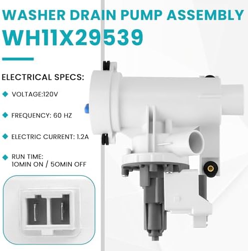 WH11X29539 WH11X39237 Washer Drain Pump and Filter Fit for G-E Washers - Image 4