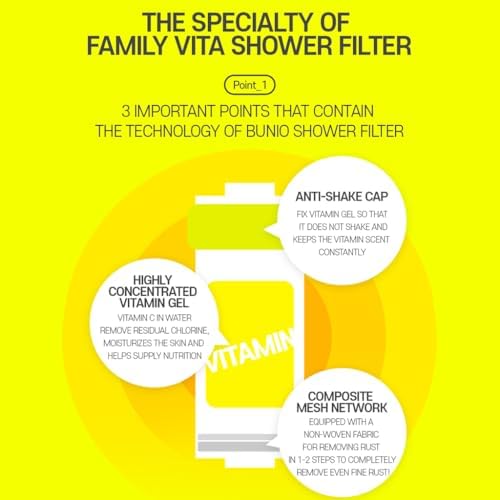 [BU:NIO] Family Vitamin C Shower Filter 5.29Oz - Aroma Scented Shower Head Filter, Hard Water Softener, Chlorine & Rust Remover, Water Purifying, Helps Dry Skin & Hair Loss (Jamin Mint) - Image 4