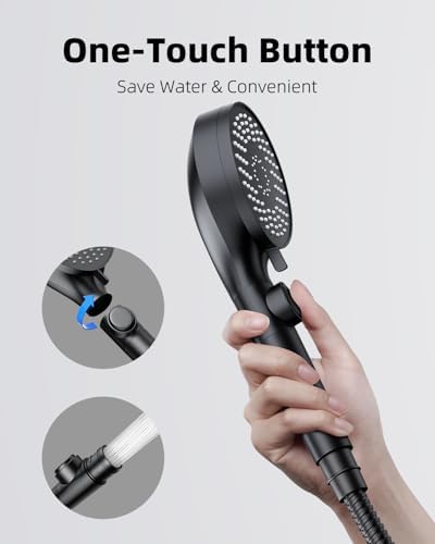 RV Shower Head with Stainless Steel Hose, 5 Mode High Pressure Shower Head with Handheld On Off Switch, Camper Shower Head Replacement for RV, Travel Trailer, Motorhome, RV Accessories Part, Black - Image 3