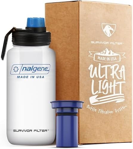 Survivor Filter Americana Ultra Light Water Bottle with Filter, 32 oz by SurvivorFilter