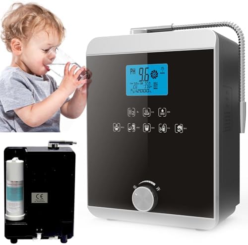 Water Ionizer Alkaline Machine, pH 2.8-11, Up to -800mV ORP, Filters 12000 Liters, 5 Water Settings, Auto-Cleaning, Intelligent Voice Feature by Unknown