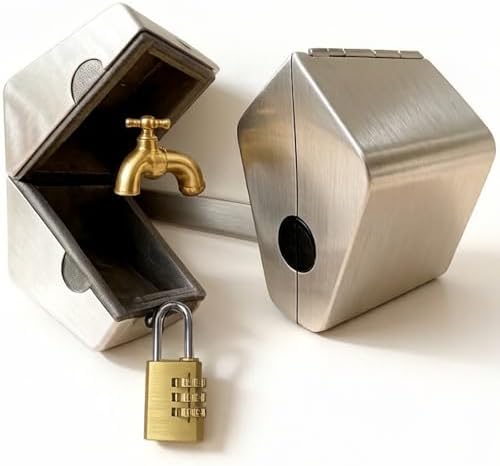 Outdoor Faucet Iock System - Insulated Faucet Iock and Garden Hose Bib Iock Cover,Made of Steel- Prevents Water Theft and Stops Unauthorized Use, Easy to Install Stainless Steel by Dakekou