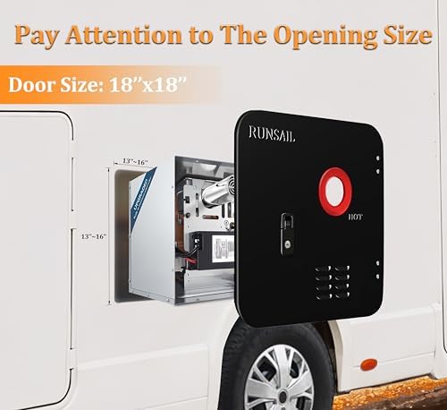 RUNSAIL® RV Tankless Water Heater Door,18 x 18 Inches Black Door Kit, Only Suitable for RUNSAIL RV Doorless Water Heater - Image 4