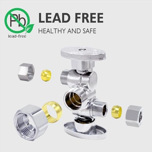 TTFLEX Dual Shut Off Valve 1/2" NOM x 3/8" COMP x 3/8" COMP, Quarter Turn - Image 4