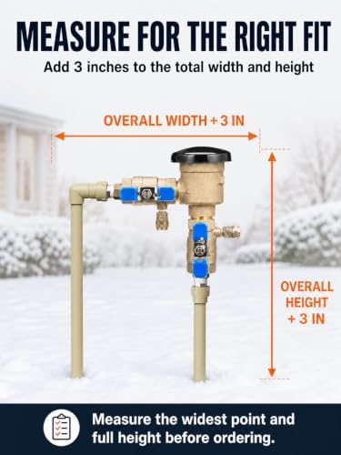 Insulated Backflow Preventer Cover Freeze Protection,24" W x 26" H, Black - Image 2