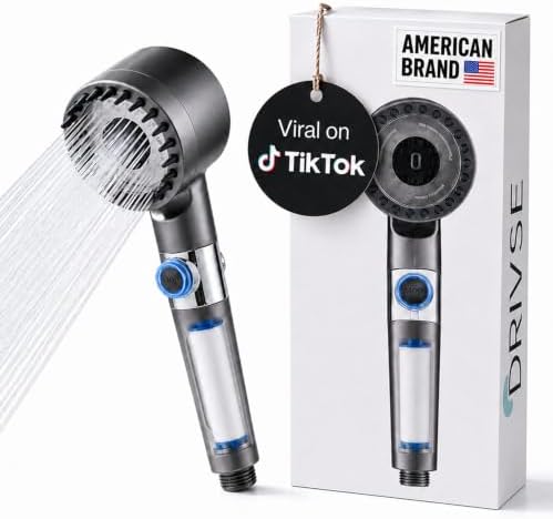 Drivse Filtered Shower Head for Hard Water | Ion Drops | 3 Spray Modes by Drivse