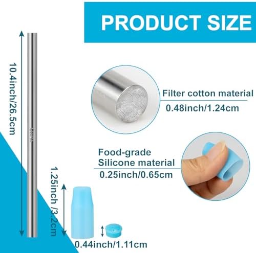 Personal Water Filter Straw, Reusable Stainless Steel Water Filter Drinking Straw Portable Outdoor Emergency Survival Gear for Hiking, Camping, Travel, Hunting & Fishing (Large) - Image 3