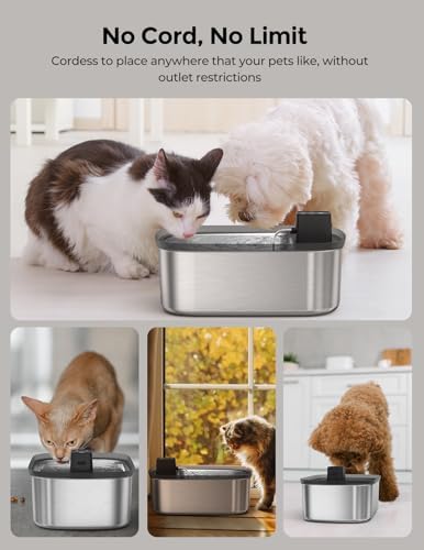 Chumajor 7.5l Wireless Dog Water Fountain Stainless Steel with 6pcs Filters - Image 3