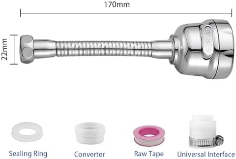 Kitchen Faucet Sprayer Attachment, Movable Faucet Extender for Kitchen Sink, 360° Rotatable Faucet Outlet Nozzle Sink Faucet Head Anti-Splash Faucet Adapter for Kitchen Sink - Image 2