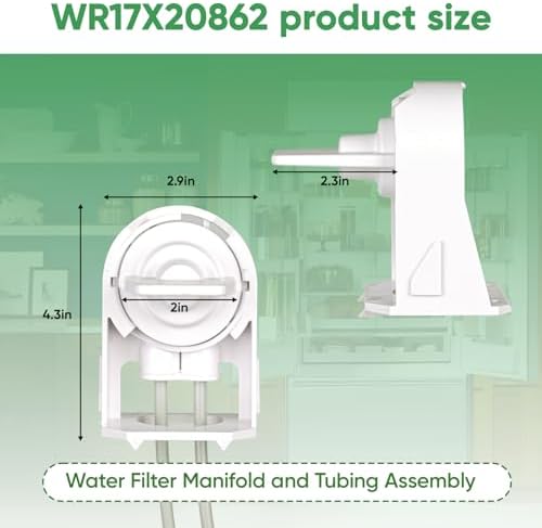 WR02X45209 Refrigerator Water Filter Manifold Compatible with GE Refrigerators Replaces WR17X20862, WR17X11920, WR17X22066, Connect the Water Pipe Inside the MWF Filter - Image 2