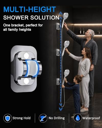 High Pressure Shower Head with Handheld, 5 Spray Modes, Chrome - Image 3