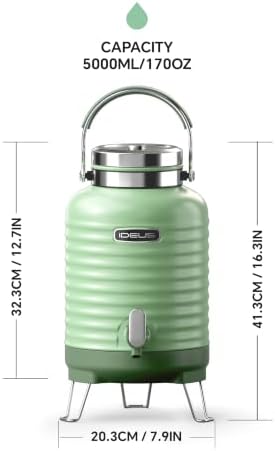 IDEUS Insulated Beverage Dispenser 1.4gal, Drink Container Ivy Green - Image 6