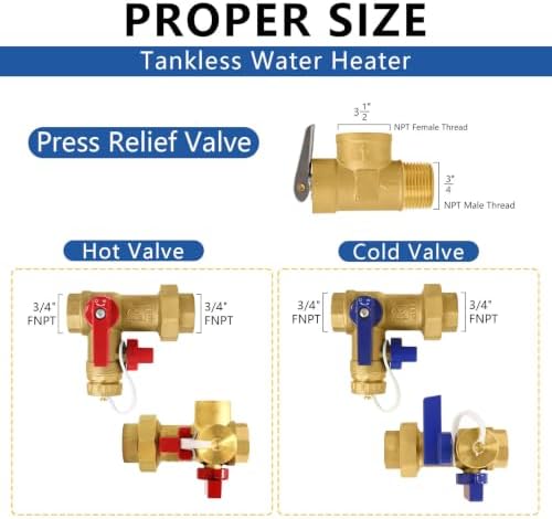 2-Set GUOFIS Tankless Water Heater Service Valve Kit,FIPx FIP(TOOL028-2) - Image 2